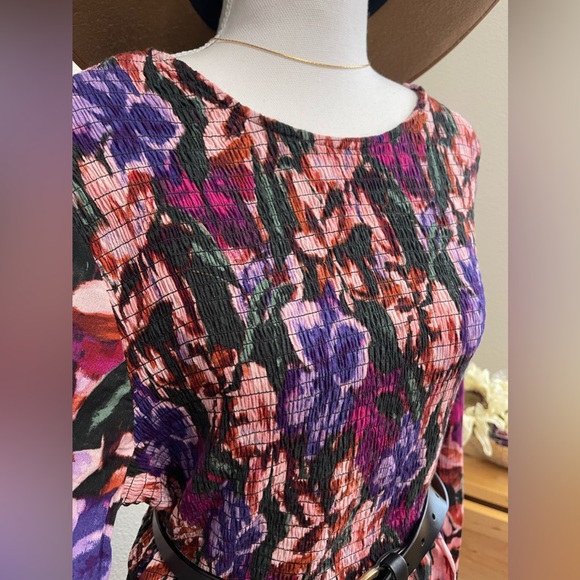 100% Cotton Long Sleeve Floral Dress - Picture 4 of 14